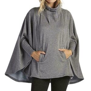 UGG Australia Pichot Turtleneck Poncho w Pockets XS / Small Gray CUTE & SOFT